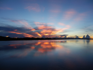 Amazon river sunset