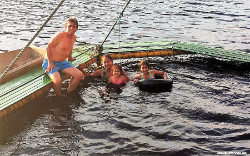 Swimming at amazon river 